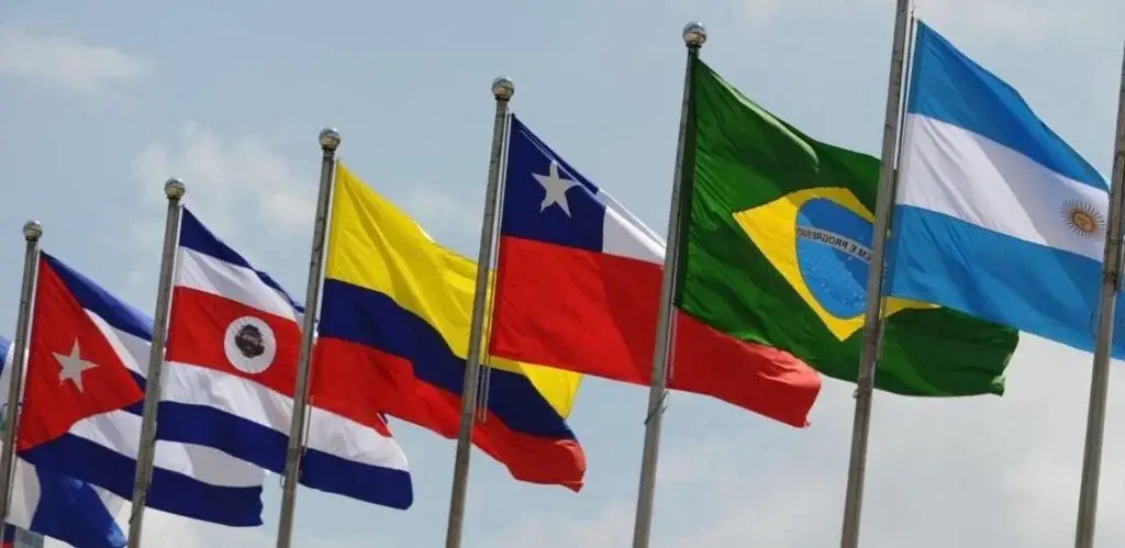 Flags from Latin American countries