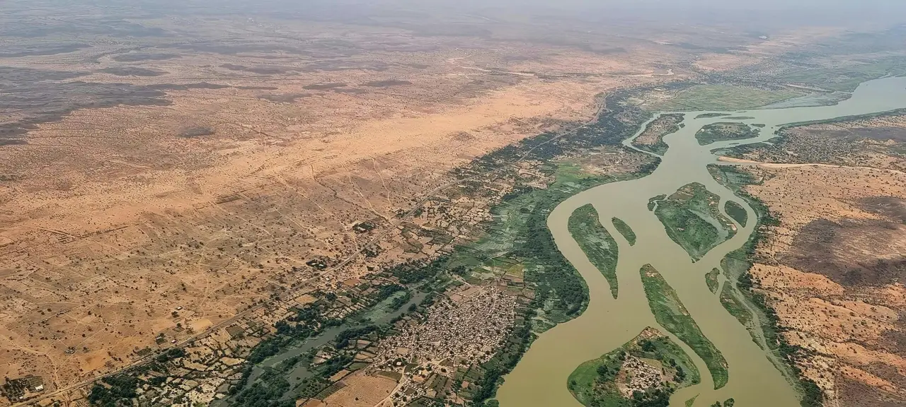 A large area of land with roads